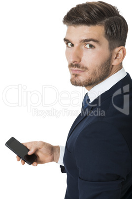 Stylish businessman chatting on his mobile