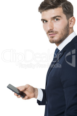 Stylish businessman chatting on his mobile