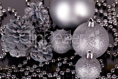 christmas decoration in silver on black