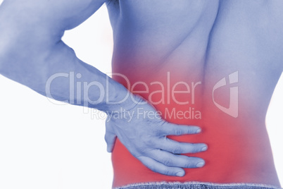 Young man experiencing back pain