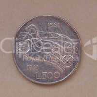 Italian 500 Lire coin