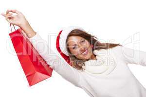 Happy vivacious Christmas shopper