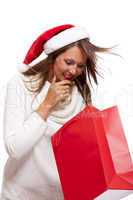 Happy vivacious Christmas shopper
