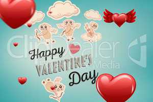 Composite image of valentines message