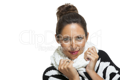 Attractive elegant woman in winter fashion