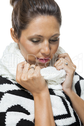 Attractive elegant woman in winter fashion