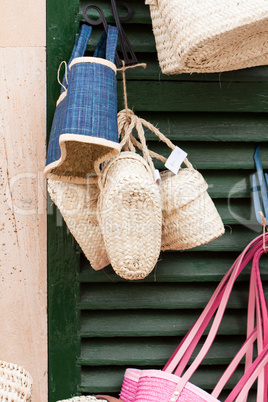 handmade colorful straw handbags on market sale summer