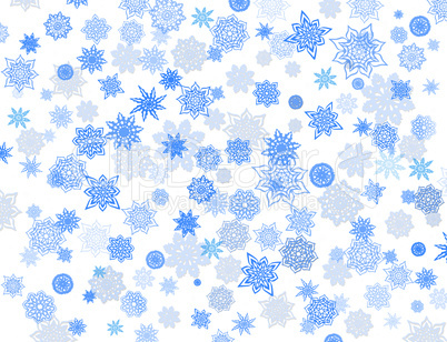 blue snowflakes on the white background