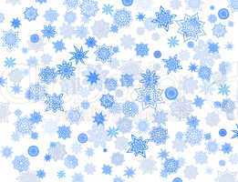 blue snowflakes on the white background