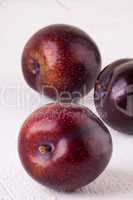 Fresh ripe red plums