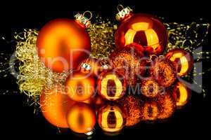 christmas decoration in orange on black