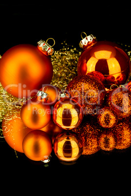 christmas decoration in orange on black