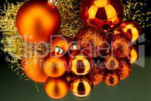 christmas decoration in orange on black