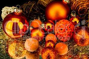 christmas decoration in orange on black