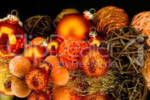 christmas decoration in orange on black