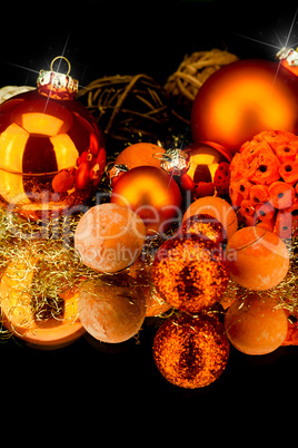 christmas decoration in orange on black