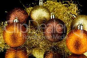 christmas decoration in orange on black