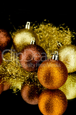 christmas decoration in orange on black