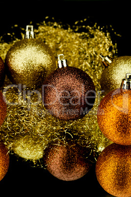 christmas decoration in orange on black