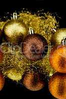 christmas decoration in orange on black