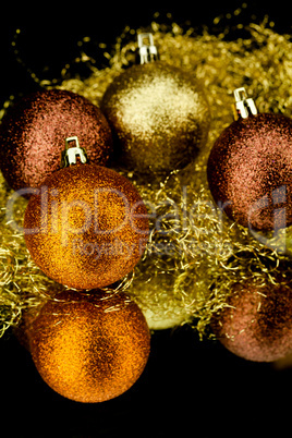 christmas decoration in orange on black