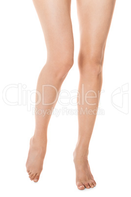 Elegant long bare female legs