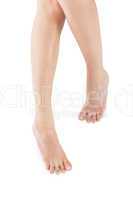 Elegant long bare female legs