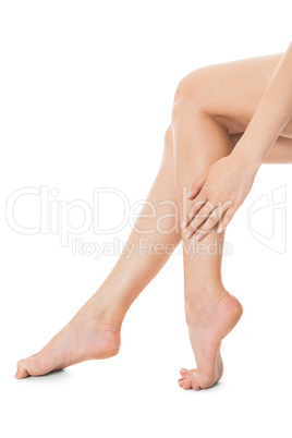 Elegant long bare female legs