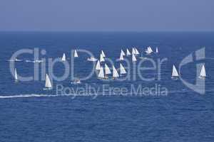 sailboat sport regatta on blue water ocean summer