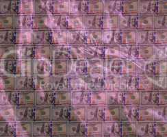 lilac crumpled texture on the dollars background