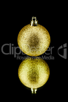 christmas decoration bauble in gold