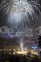 New Year fireworks in Brasov, Romania