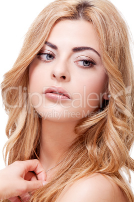 attractive beautiful blond woman portrait