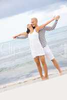 smiling young couple having fun in summer holiday