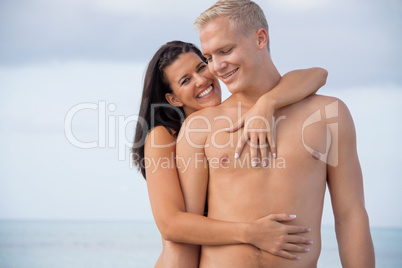 smiling young couple having fun in summer holiday smiling young couple having fun in summer holiday