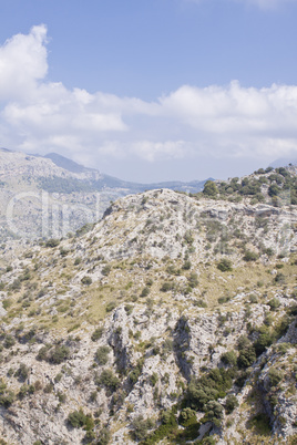 beautiful landscape panorama with mountain and mediterranean sea