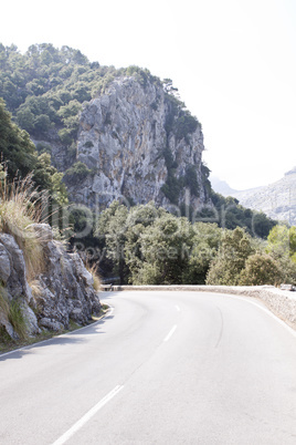 beautiful landscape panorama with mountain and mediterranean sea