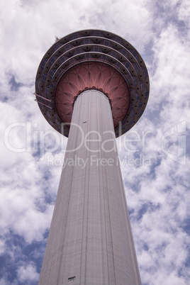 View looking up a communications tower