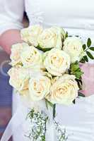 beautiful bridal bouquet of white roses