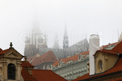 Cathedral of St Vitus in fog