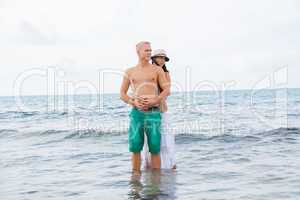 smiling young couple having fun in summer holiday