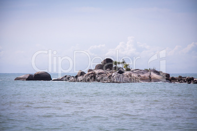 Beautiful tropical beach with lush vegetation