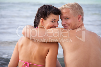 Happy romantic young couple