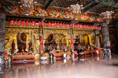 Interior of an ornate Asian temple