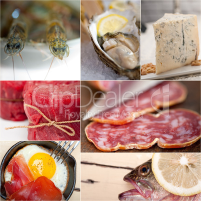 high protein food collection collage