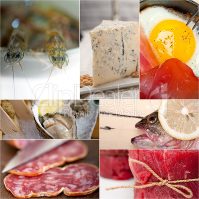 high protein food collection collage