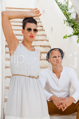 Elegant trendy young couple