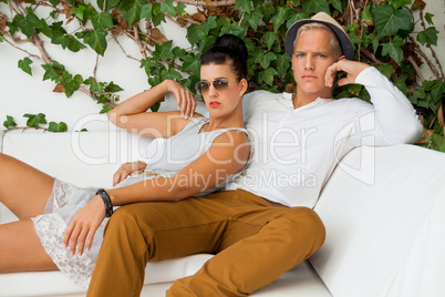Elegant trendy young couple