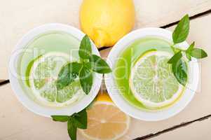 mint infusion tea tisane with lemon