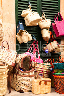 handmade colorful straw handbags on market sale summer